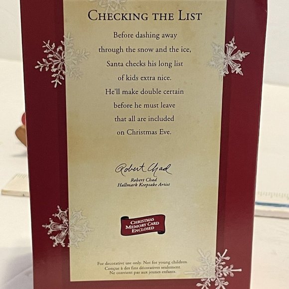 Vintage 2002 Hallmark Keepsake checking THE  LIST Christmas Ornament Santa Claus - Picture 12 of 13